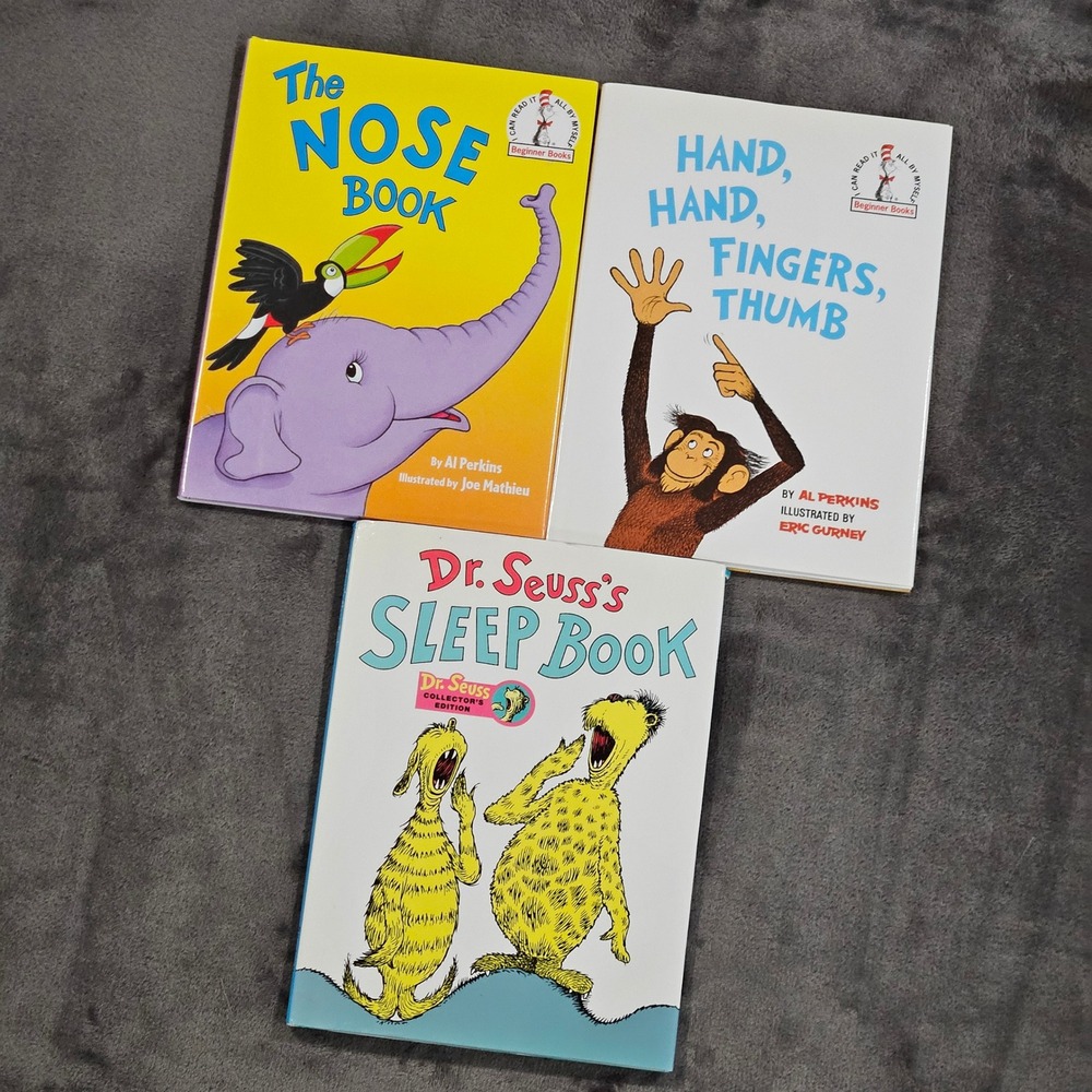 Dr. Seuss Beginner Books Lot‎ of 3 The Nose Book Sleep Book Hand Thumb